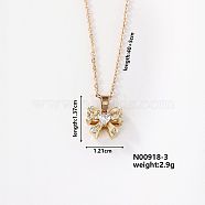 Fashionable and Elegant Butterfly Brass Rhinestone Pendant Necklaces, with Cable Chain for Women Girl, Golden, 15.75 inch(40cm)+5cm(QH8732-2)