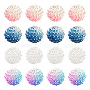50Pcs 5 Colors Imitation Pearl Acrylic Beads, Berry Beads, Combined Beads, Round, Mixed Color, 10mm, Hole: 1mm, 10pcs/color(OACR-FS0001-04)