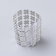 Plastic Rhinestone with Polyester Napkin Holder Adornment, Restaurant Daily Accessiroes, Silver, 135x42x2mm(AJEW-WH0183-13A)