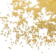 Stainless Steel Micro Beads, Tiny Caviar Nail Beads, Nail Art Decoration Accessories, Round, Golden, 0.6mm(MRMJ-Q125-0.6mm-G)