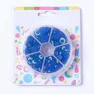 Resin Evil Eye Cabochons, Half Round/Dome, Blue, 8~12x3.5~4.5mm(CRES-JP0001-12)