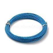 Aluminum Wire, Twisted Round, Dodger Blue, 1.6mm, about 16.40 Feet(5m)/Roll(ALUM-A004-02J)