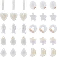 Natural Freshwater Shell Charms/Pendants, Mixed Shapes, Beige, 7.4x7.3x2.5cm, 10 Shapes, 10pcs/shape, 100pcs/box(SHEL-NB0001-03)