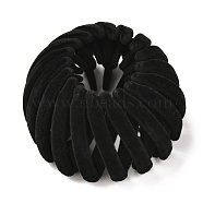 Velvet Bird Nest Hair Clips, Expandable Ponytail Holder for Women, Black, 60~65x38~40mm, Inner Diameter: 74~80mm(MRMJ-P008-A01)