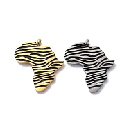 304 Stainless Steel Pendants, Africa Map, Mixed Color, 28x26x2mm, Hole: 2mm(STAS-C038-06)