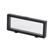 Plastic Frame Stands, with Transparent Membrane, For Necklace Jewelry Display, Rectangle, Black, 23x9.5x3.5cm(ODIS-N010-05A)
