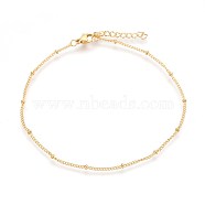 Ion Plating(IP) 304 Stainless Steel Curb Chain Anklets, Golden, 9 inch(22.8cm), 1.4mm(AJEW-P069-05G)
