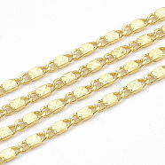Soldered Brass Mariner Link Chains, Real 18K Gold Plated, 5x2x0.6mm(CHC-S004-06G)