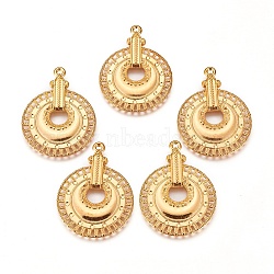 Alloy Pendants, Lead Free and Cadmium Free, Flat Round, Golden, 40x30x2mm, Hole: 1.5mm(X-EAAA074Y-G)