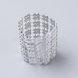 Plastic Rhinestone with Polyester Napkin Holder Adornment, Restaurant Daily Accessiroes, Silver, 135x42x2mm(AJEW-WH0183-13A)