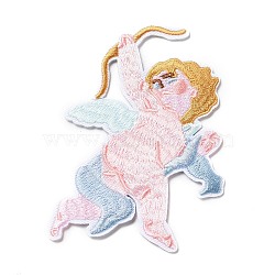 Computerized Embroidery Cloth Iron on/Sew on Patches, Costume Accessories, Angel, Colorful, 100x70x1.5mm(DIY-H100-11)