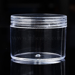 Column Polystyrene Bead Storage Container, for Jewelry Beads Small Accessories, Clear, 5x3.7cm, Inner Diameter: 4.3cm(CON-N011-023)