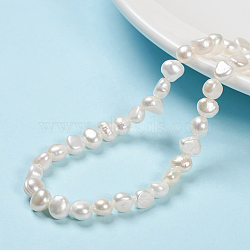 Natural Cultured Freshwater Pearl Beads Strands, Nugget, Old Lace, 7~9x6~7mm, Hole: 0.5mm, about 45~46pcs/strand, 13.58 inch(34.5cm)(PEAR-G007-06B)