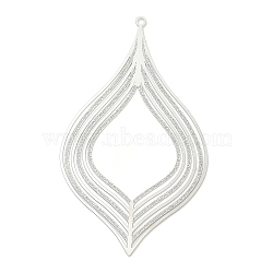 Non-Tarnish 304 Stainless Steel Filigree Big Pendants, Etched Metal Embellishments, Teardrop Charm, Stainless Steel Color, 79x45x0.2mm, Hole: 2mm(STAS-K257-02P)