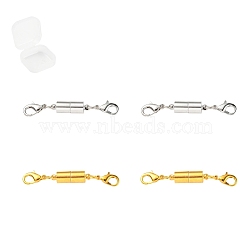 2 Sets 2 Colors Brass Magnetic Clasps Converter, with Lobster Claw Clasps, Mixed Color, 50x6mm, Hole: 4x3.5mm, 1set/color(KK-YW0001-30)