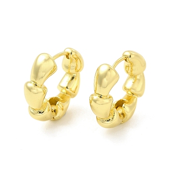 Brass Trapezoid Wrap Hoop Earrings for Women, Light Gold, 21.5x23x6.5mm, Pin: 0.8mm