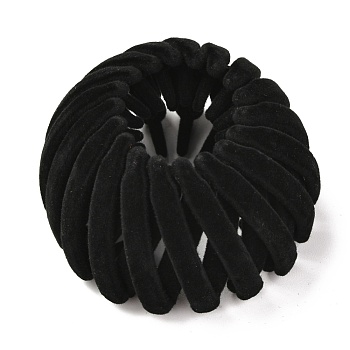 Velvet Bird Nest Hair Clips, Expandable Ponytail Holder for Women, Black, 60~65x38~40mm, Inner Diameter: 74~80mm
