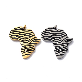 304 Stainless Steel Pendants, Africa Map, Mixed Color, 28x26x2mm, Hole: 2mm