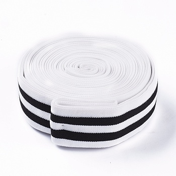 Flat Elastic Band, For Clothing, Garment Accessories, Black, 40mm, about 5.46 yards(5m)/roll