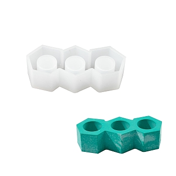 DIY Candlesticks Silicone Molds, for Candle Making, White, Hexagon, 4.5x11x2.75cm, Inner Diameter: 2.2cm