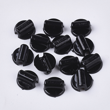 Acrylic Base for Hair Tie Making, Cabochon Base for Ponytail Holder, Elastic Hair Band Blanks, DIY Hair Accessories, Black, 14x13.5x6.5mm, about 1500pcs/500g