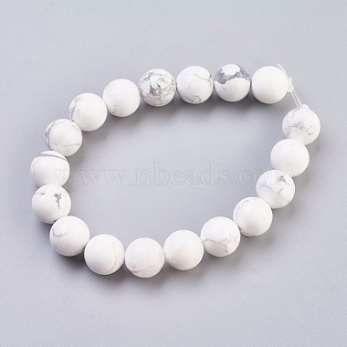 Chapelets de perles en howlite naturelle(X-TURQ-G091-10mm)-2