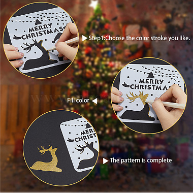 16Pcs 16 Styles Christmas PET Plastic Hollow Out Drawing Painting Stencils Templates(DIY-WH0349-63)-6