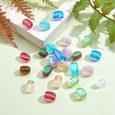 48pcs 8 couleurs brins de perles de pierre de lune synthétiques(G-SZ0001-05)-5