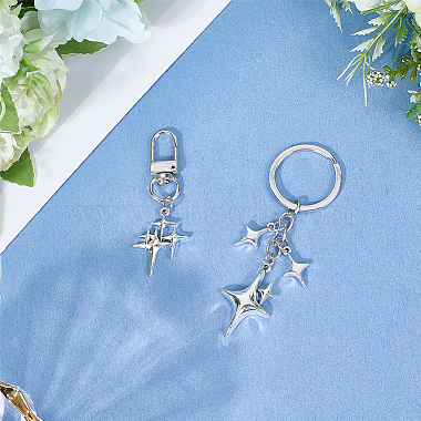 2Pcs 2 Styles Alloy Keychains(KEYC-SP0001-37B)-3