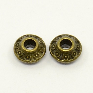 Mixed Antique Tibetan Style Alloy Bicone Spacer Beads(TIBE-X0007-FF)-2