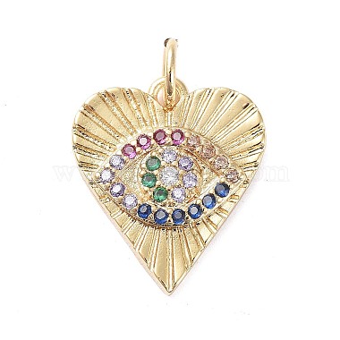 Real 18K Gold Plated Colorful Eye Brass+Cubic Zirconia Pendants