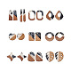 20Pcs 10 Styles Transparent Resin & Walnut Wood Pendants(RESI-YW0001-25)-2
