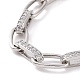 Clear Cubic Zirconia Oval Link Chain Bracelet(BJEW-E015-01P)-2