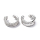 Clear Cubic Zirconia Cuff Earrings(EJEW-P217-01P)-1