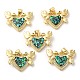 Rack Plating Brass Micro Pave Cubic Zirconia with Synthetic Opal Pendants(KK-D088-24G)-1