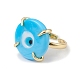 Lampwork Evil Eye Open Cuff Ring(RJEW-C051-01G-03)-2