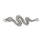 Tibetan Style Alloy Connector Charms, Snake Links, Antique Silver, 44x14x4mm, Hole: 1.9mm(TIBEP-F079-01AS-09)