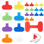 64Pcs 8 Colors Nylon Hook & Loop Cable Labels, Paste Wire Labels, Writable Cord Tag for Cord Management, Mixed Color, 31x38.5x3mm, 8pcs/color (OFST-ME0001-02)