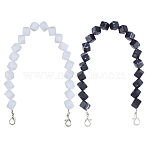 2Pcs 2 Colors Acrylic Square Beads Bag Strap, with Iron Lobster Clasps, Bag Replacement Accessories, Mixed Color, 40.7cm, 1pc/color(FIND-CA0002-39)
