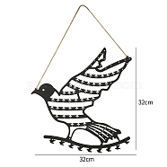 Metal Hang Earring Rack, Earrings Display Stand, Pigeon, Black, 32x32cm(PW-WG35510-01)