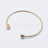 Eco-Friendly 316 Surgical Stainless Steel Cuff Bangle Making, with Removable Column Beads, Long-Lasting Plated, Real Rose Gold Plated, 2-1/2 inch(63mm)(STAS-I078-02RG-NR)