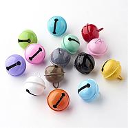 Iron Bell Pendants, Mixed Color, 23.5x21.5mm, Hole: 4x4mm(IFIN-G064-B)
