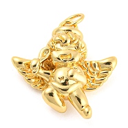 Brass Pendants, with Jump Ring, Cupid Charm, Golden, 20x20x6.5mm, Hole: 3mm(KK-Q794-03D-G)