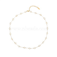 Stainless Steel Chain Necklaces for Women, with Natural Pearl, Golden, 16.93 inch(43cm)(CU9392-3)