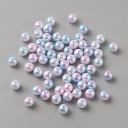 ABS Plastic Bead, Two Tone, Round, Sky Blue, 8mm, Hole: 2mm, 1500pcs/500g(KY-CJC0010-02B)