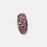 Glass Rhinestone Flat Back Cabochons, Back Plated, Faceted, Half Round, Rose AB, 3.8~4x1.5mm, about 1440pcs/bag(RGLA-S002-16SS-40)