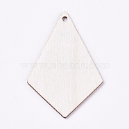 Unfinished Blank Wood Pendants, for DIY Jewelry Making, Rhombus, BurlyWood, 55x36.6x1.5mm, Hole: 2mm(WOOD-TAC0003-25)