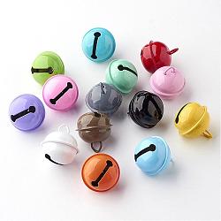 Iron Bell Pendants, Mixed Color, 23.5x21.5mm, Hole: 4x4mm(IFIN-G064-B)