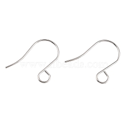 100Pcs 316 Stainless Steel French Earring Hooks, Flat Earring Hooks, Ear Wire, with Horizontal Loop, Stainless Steel Color, 26x20mm, Hole: 4.6mm, 20 Gauge, Pin: 0.8mm(JX138A)