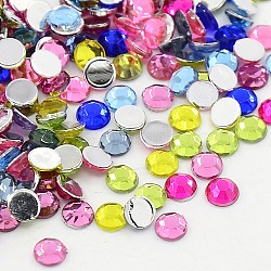 Imitation Taiwan Acrylic Rhinestone Cabochons, Faceted, Half Round, Mixed Color, 7x2.5mm, about 2000pcs/bag(GACR-A002-7mm-M)